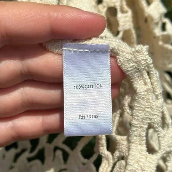 Lacy Crochet Style Top - cream - size S - Picture 6 of 7